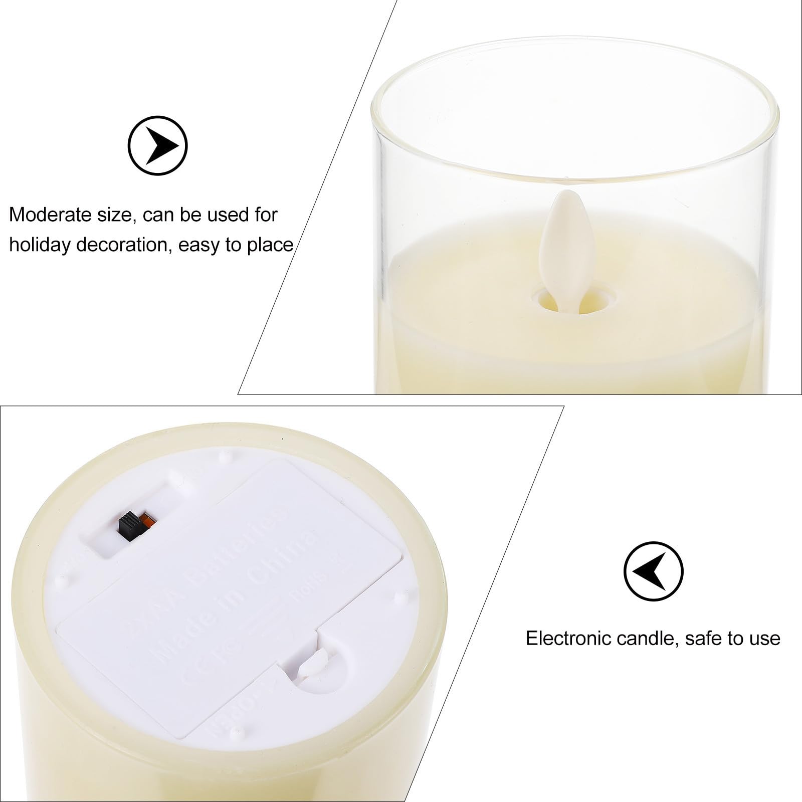 3 Pezzi Candele LED a Batteria senza Fiamma con Telecomando