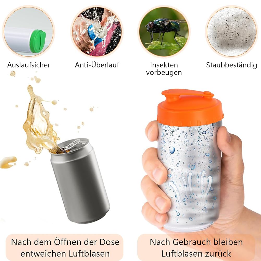 Set 6 Coperchi Per Lattine In Silicone - Antifuoriuscita, Riutilizzabili, Per Birra E Soda - Foto 3