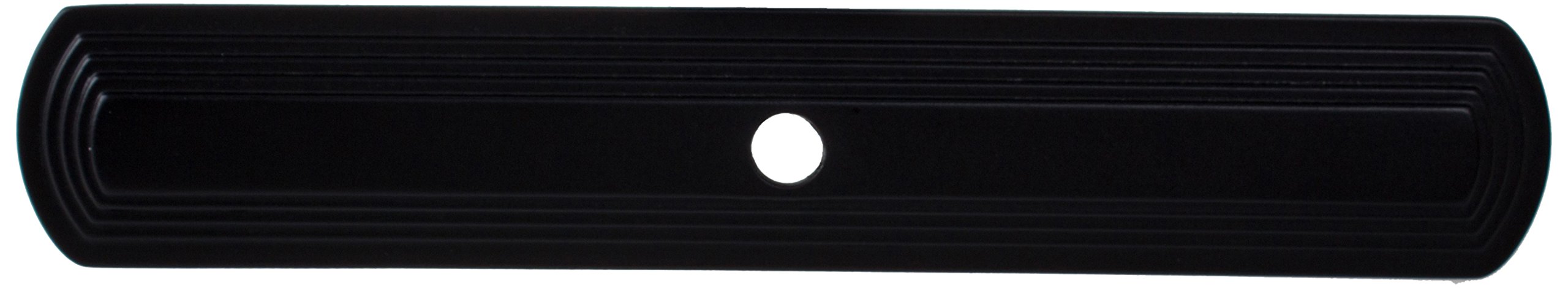GlideRite Hardware6 inch Long 50 Pack 1079-MB-50 Narrow Rounded Rectangle Cabinet Back Plate, 6", Matte Black Finish