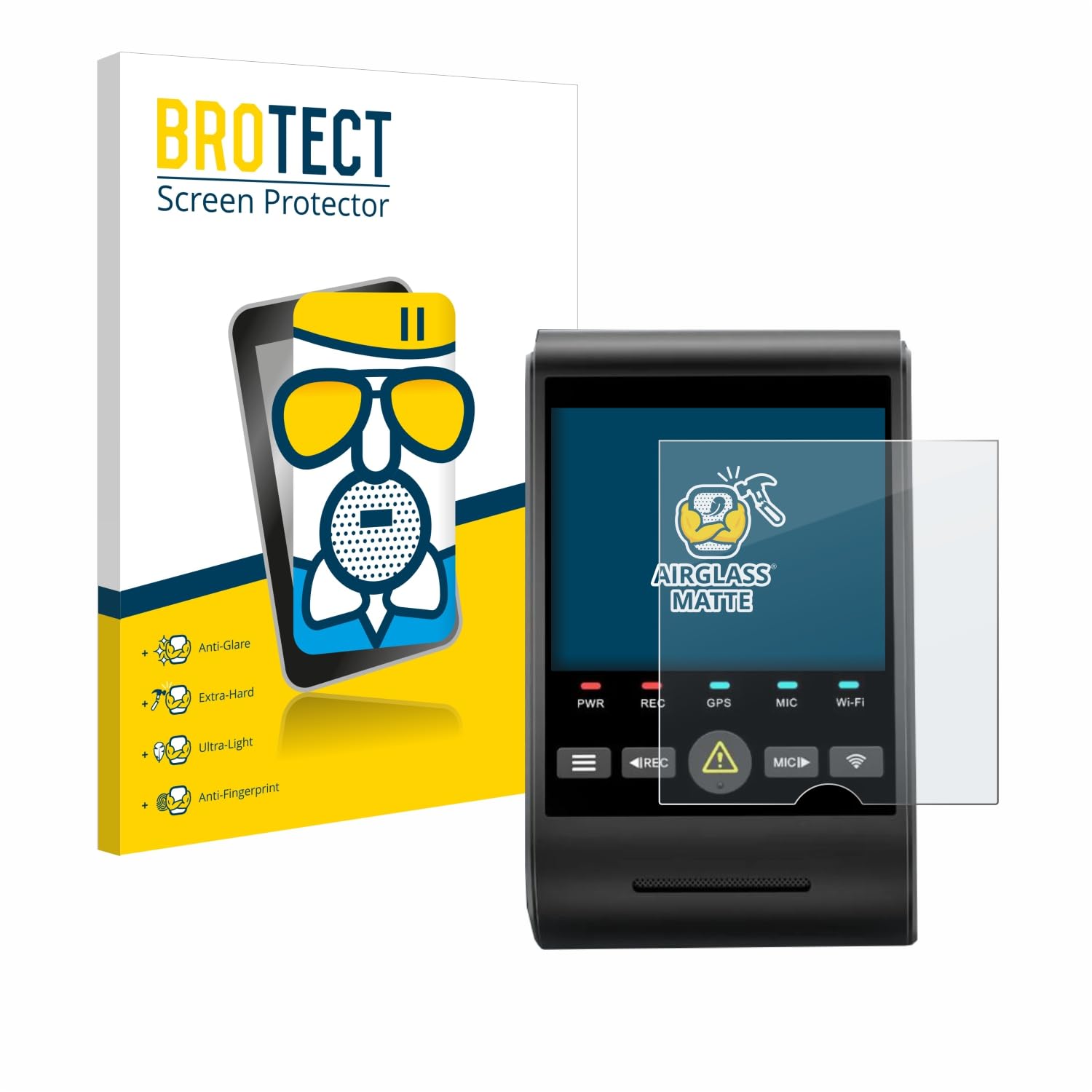 brotect Anti-Glare Glass Screen Protector Matte Compatible with VIOFO A229 PRO - Anti-Scratch 9H Protection Film