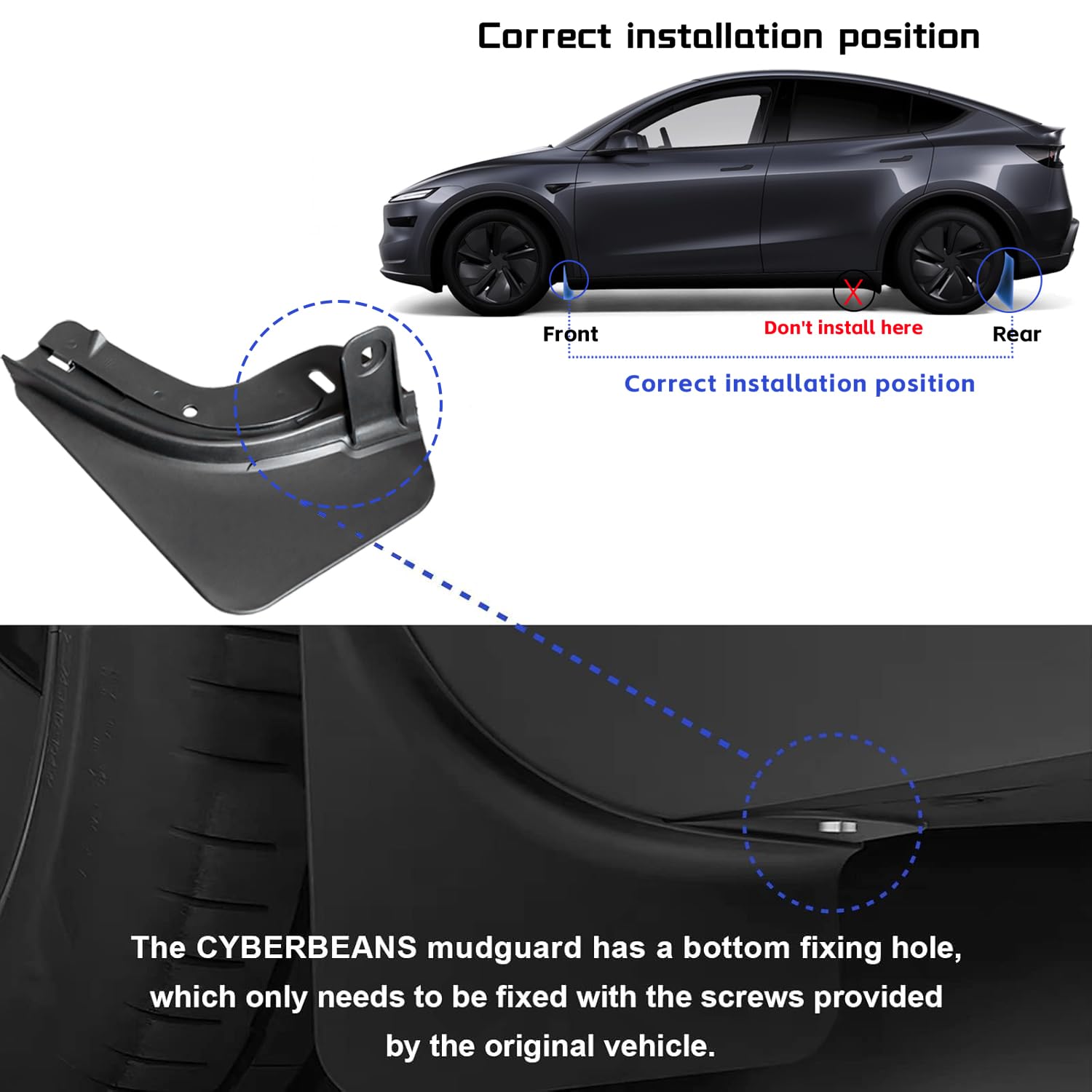Tesla Model Y Juniper Accessories 10% Off: 2025 New Mud Flaps [Stay ...
