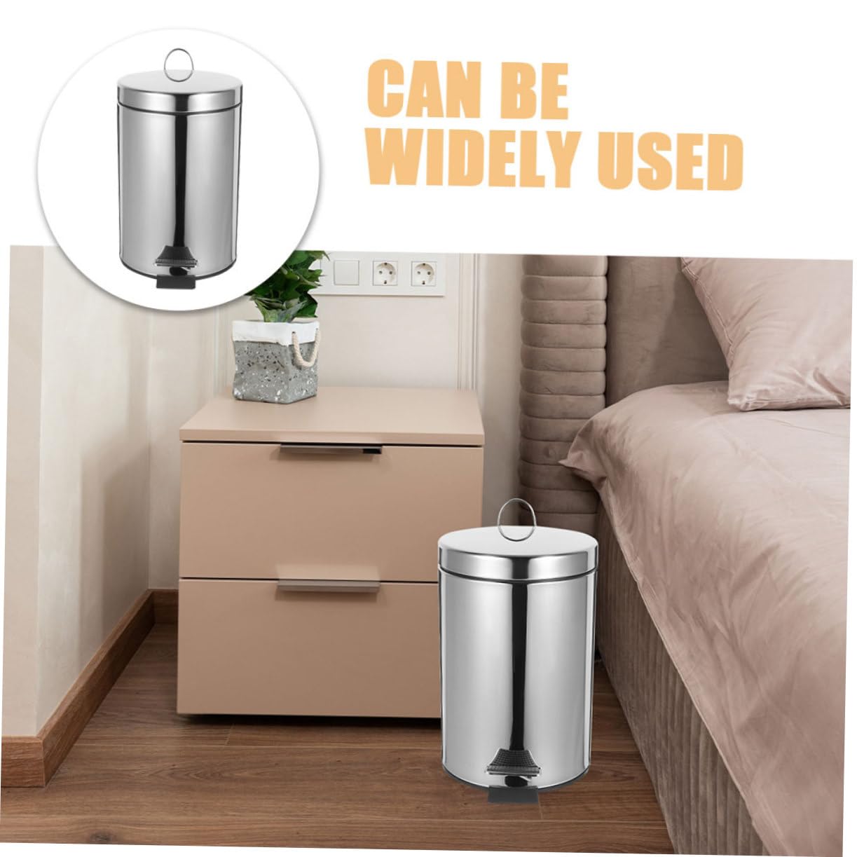 PRETYZOOM Edelstahl Mülleimer 5l mit Deckel und Tretmechanismus Kompakter und Robuster Abfalleimer für Badezimmer und Toilette Geräuscharm und Platzsparend