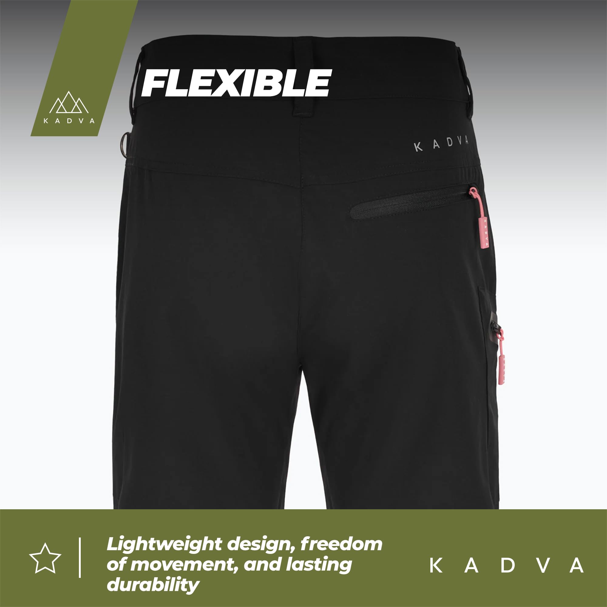 KADVA Reto szorty damskie XS – outdoor, trekking, styl sportowy, oddychające, szybkoschnące, regularny krój, regulowany ściągacz, 4 kieszenie, idealne do wędrówek i na co dzień