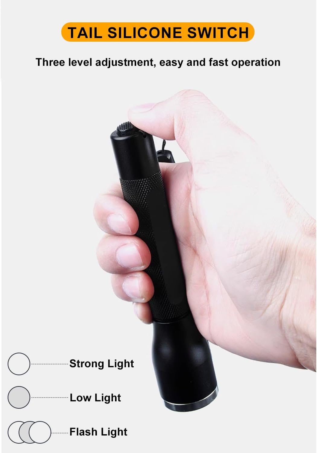 LED Flashlight with 2 AA Batteries, Portable Handheld Torch, Bright Light for Camping Hiking Emergency - Compact Battery Powered Flash Light, Black