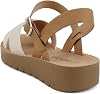 Sandalias planas Soda CHESTER para mujer, plataforma, hebilla en tobillo, correas cruzadas, color dorado rafia, talla 5.5 5