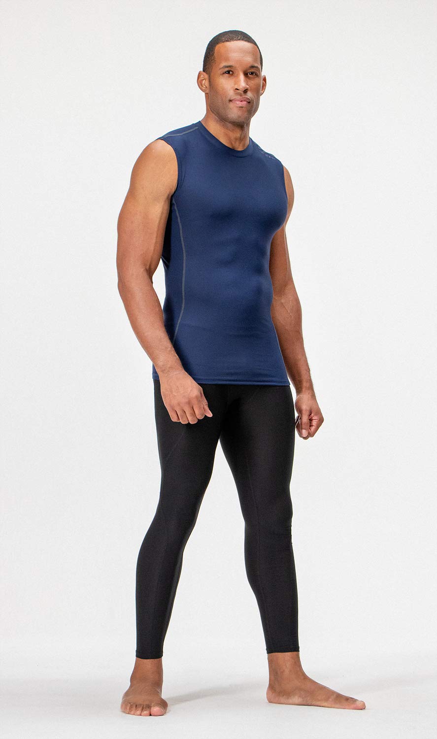 DevOps Men's Compression Sleeveless Athletic Shirts, Quick Dry - View #5
