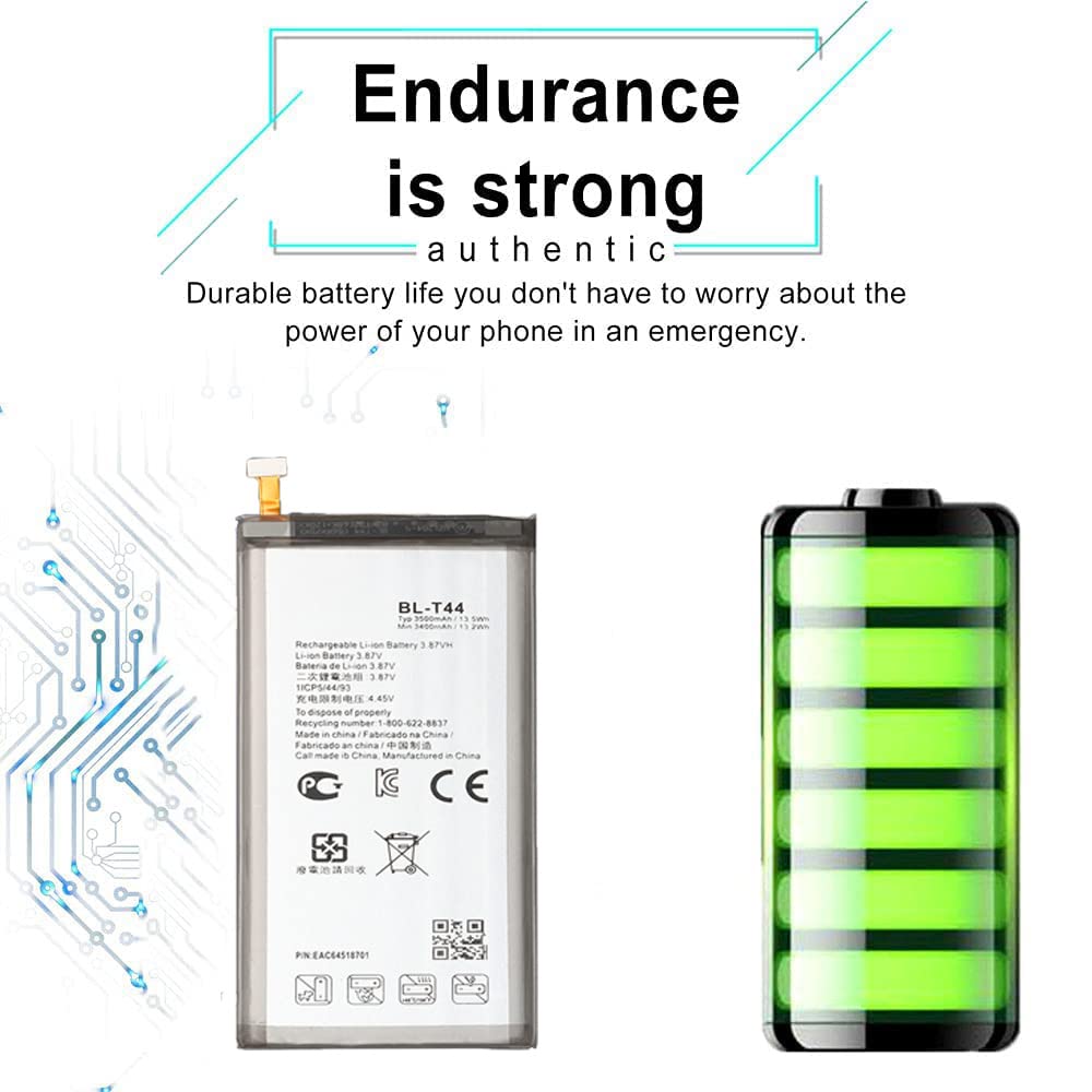 for LG Stylo 5 Battery Replacement BL-T44 LMQ720TS LMQ720CS LMQ720PS LMQ720MS Q60 LM-X525WA with Free Toolkit Adhesive