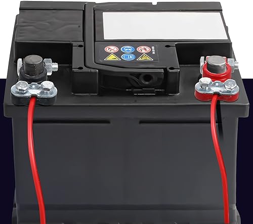 Vista 7 de Tallew Juego de conectores de terminales de batería de 4 piezas, terminales de cable de batería de automóvil chapados en zinc con arandelas Negro