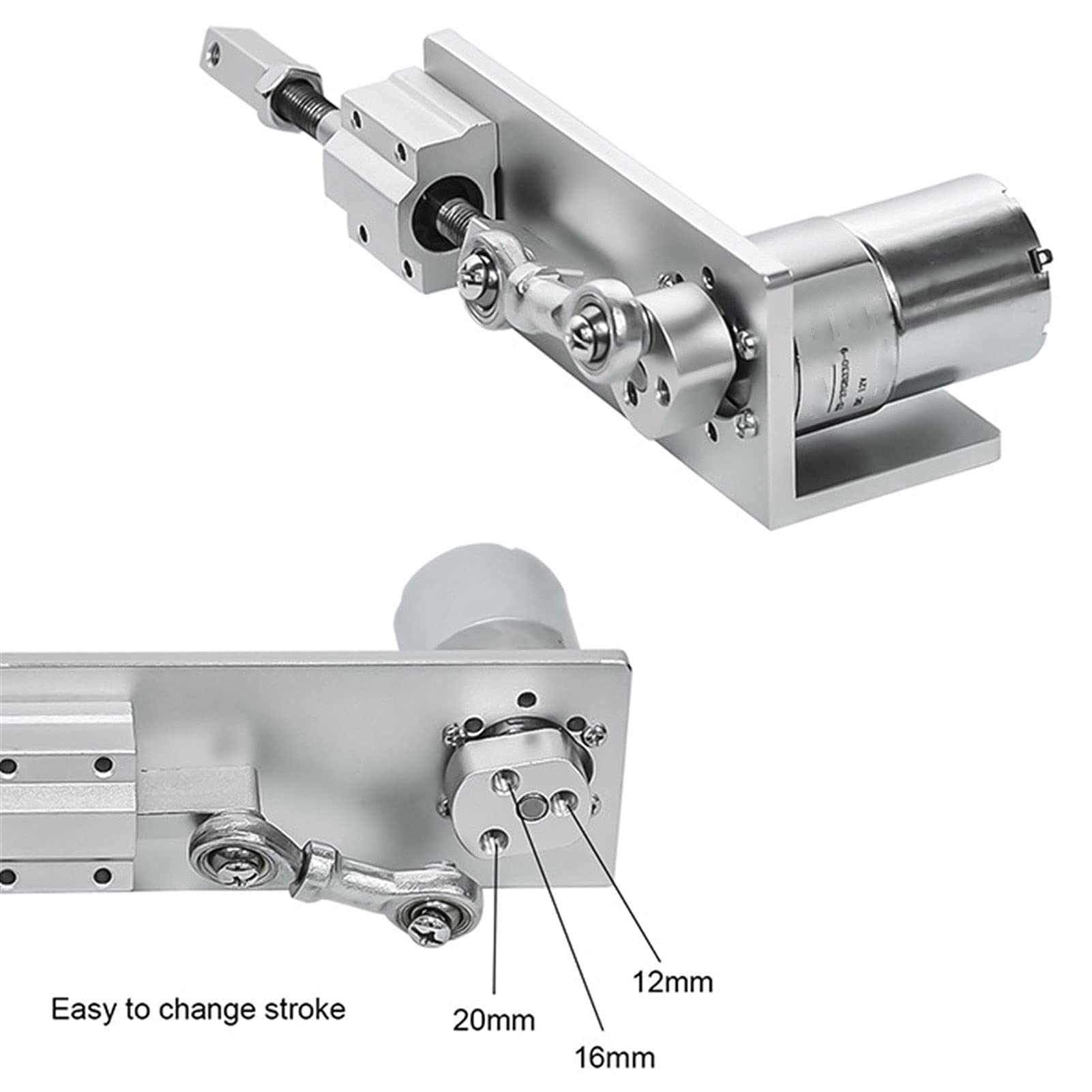 zxxin-Linearantrieb langlebig, 330L12V 24V-Hub 12/16/20mm, Set-Design-Hubklopfzyklus Linearaktuator + Schaltnetzteil + Drehzahlregler Gute Qualität (Speed(RPM) : 500rpm, Voltage(V) : 24V)