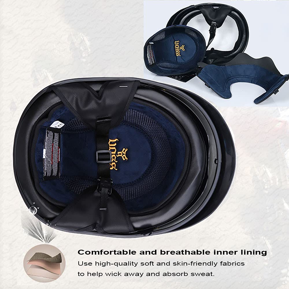 Halbschalenhelm mit Ece Jethelm Retro mit Visier Motorrad-Helm Brain-Cap Halbschale Retro Roller Helm Moped Halbschale Scooter-Helm Retro Half Helm ​für Cruiser Chopper