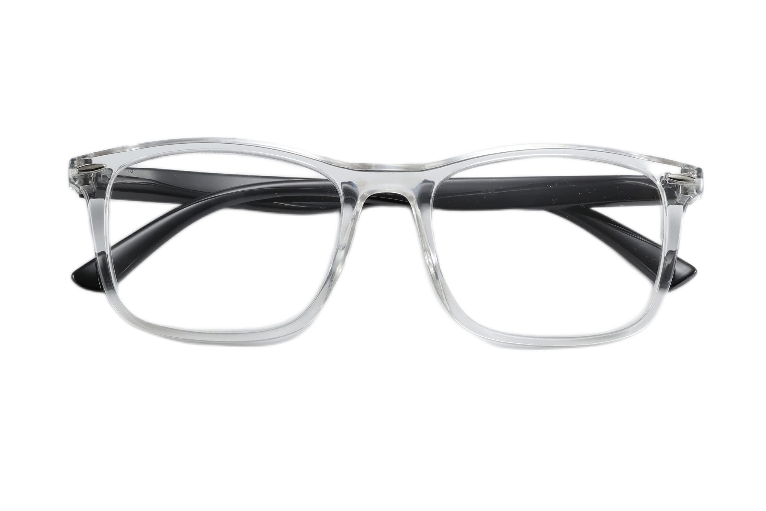 Corpo-otto Crystal Occhiali da Lettura, Trasparente-Nero, Standard Unisex-Adulto