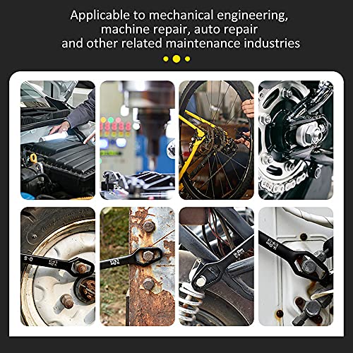 Anvirtue Multifunctional Universal Double Ended Wrench, 8Mm - 22Mm Self-Tightening Universal Wrench Repair Tool For Diy Machine & Auto Maintenance - Made Of Premium Chrome Vanadium Steel(Black) #TOP4