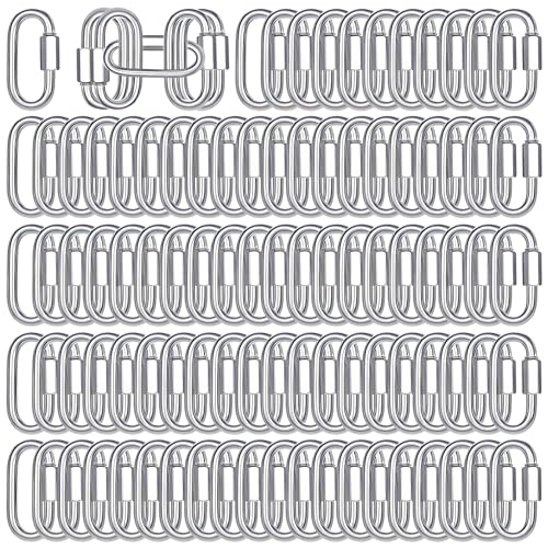 M5 2in Quick Link Chain Connectors with Heavy-Duty Carabiners