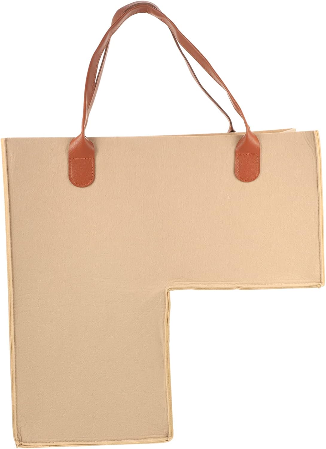 Large Clothes Storage Basket, Felt L Shaped Foldable Beige