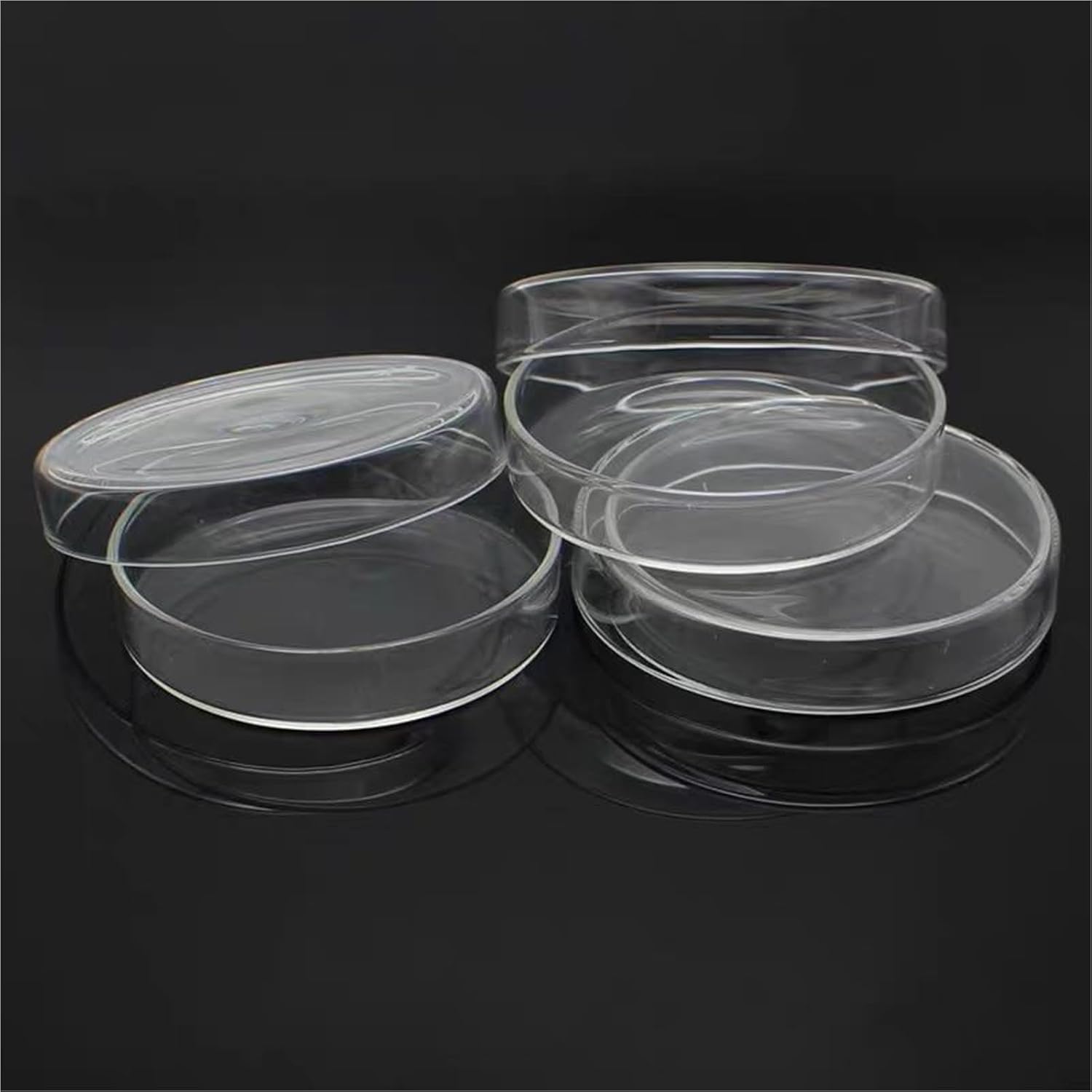 60/75/90/100/120mm Laboratory Bacterial Yeast Borosilicate Glass Petri Culture Dish with Lid (100mm 10pcs)