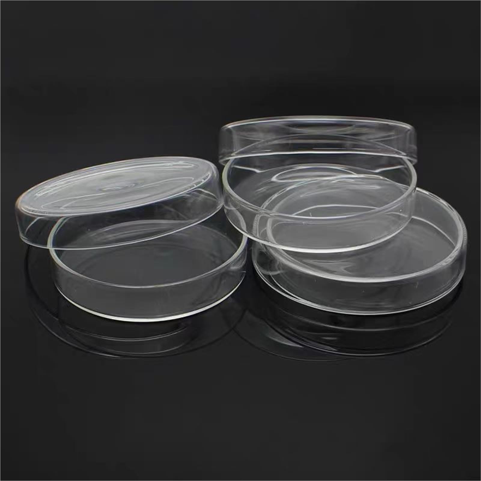 Piastra for Coltura Petri in Vetro borosilicato for lievito batterico da Laboratorio 60/75/90/100/120mm con coperchi(120mm 4pcs) | 120mm 4pcs