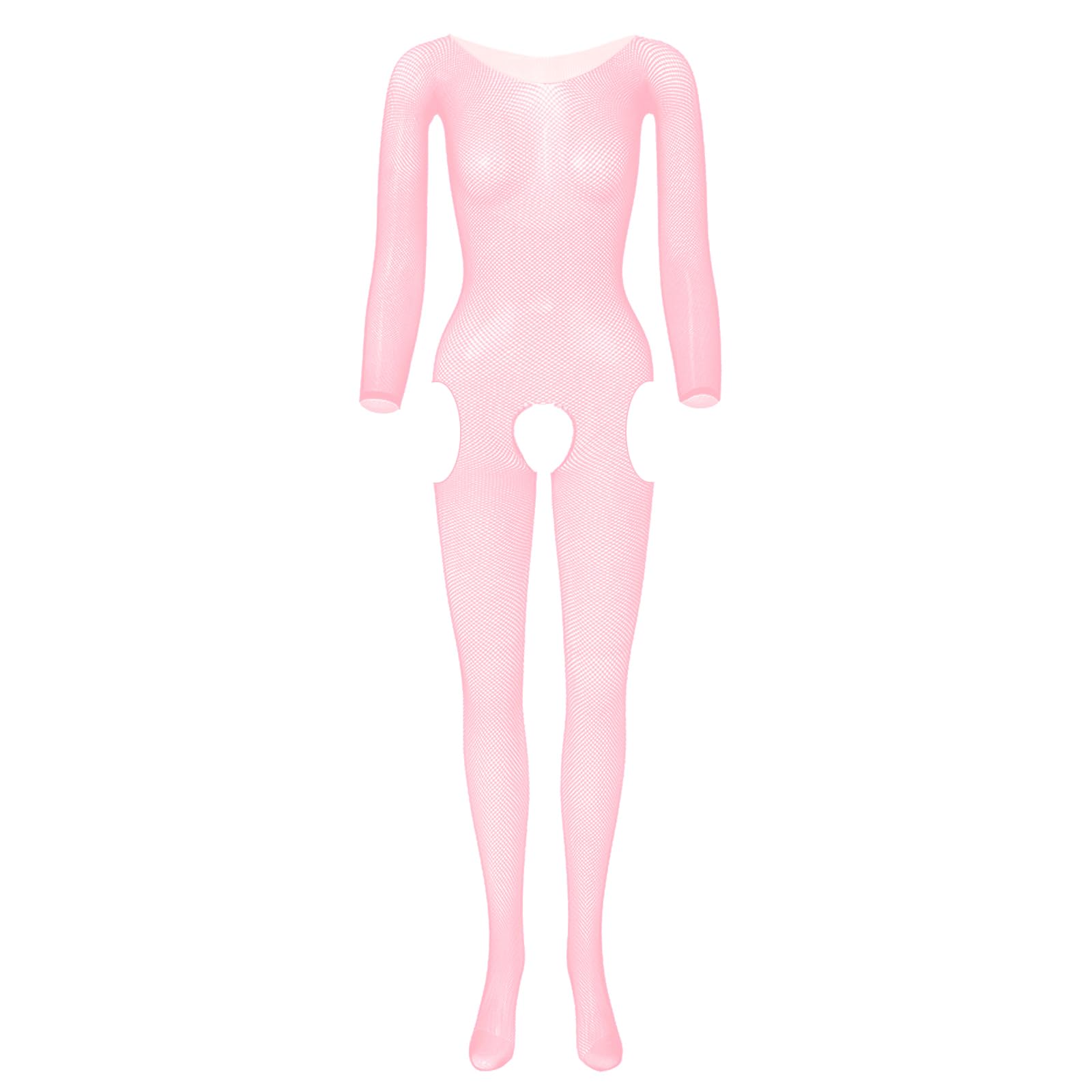 Photo 1 of 1 - Full Body Fishnet One-Piece Nightwear Long Sleeve Jumpsuit Lingerie for Women Sexy,Small Hole Net Bodysuit (Pink)

2 -  Full Body Fishnet One-Piece Nightwear Long Sleeve Jumpsuit Lingerie for Women Sexy,Small Hole Net Bodysuit (Pink)