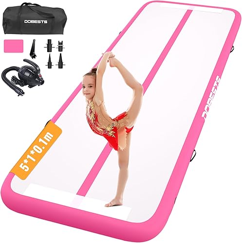 Colchoneta inflable de gimnasia de 10, 13, 16 y 20 pies, 4 pulgadas de grosor, rodillo de aire de gimnasia, barril, espalda, entrenador, yoga,