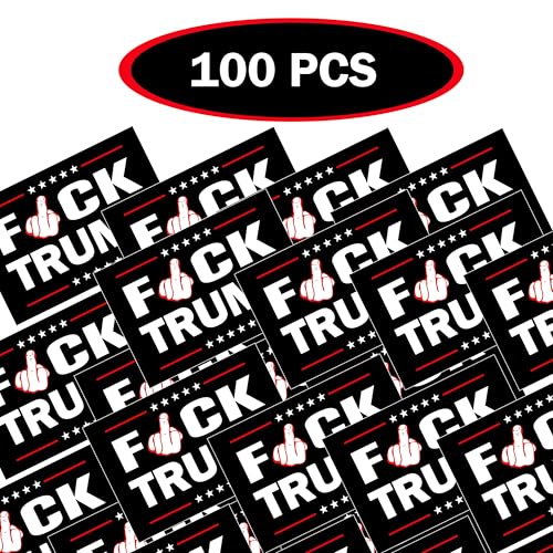 Image of 100 Pcs Fuck Trump Sticker Anti Trump Funny Trucks Window Laptop Decal Sticker 3X2 in