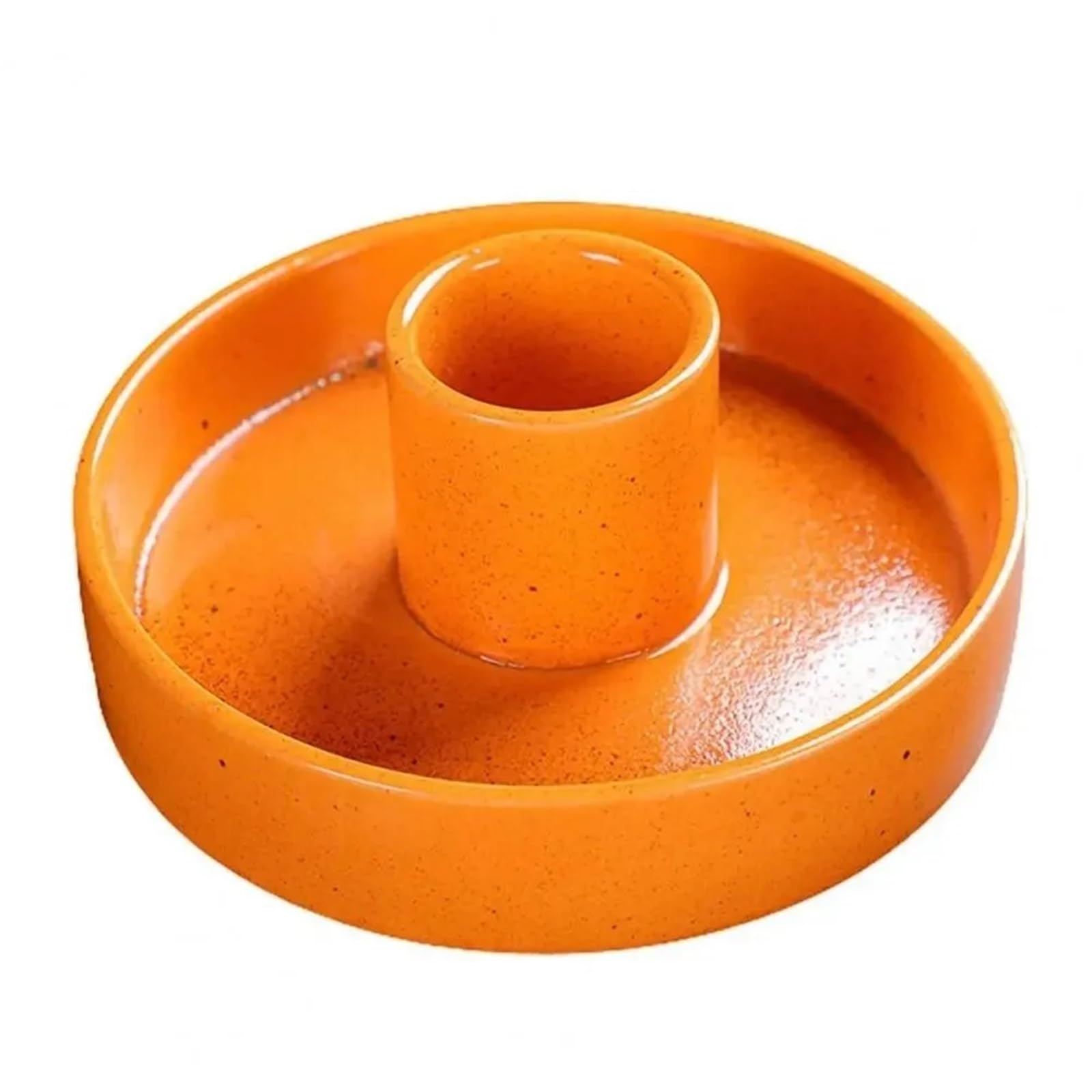 1Pair Ceramic Candle Holder Tray Easy To Clean Artistic Candlestick Round Palo Santo Incense Burner Home Decoration for Candle(Color2)