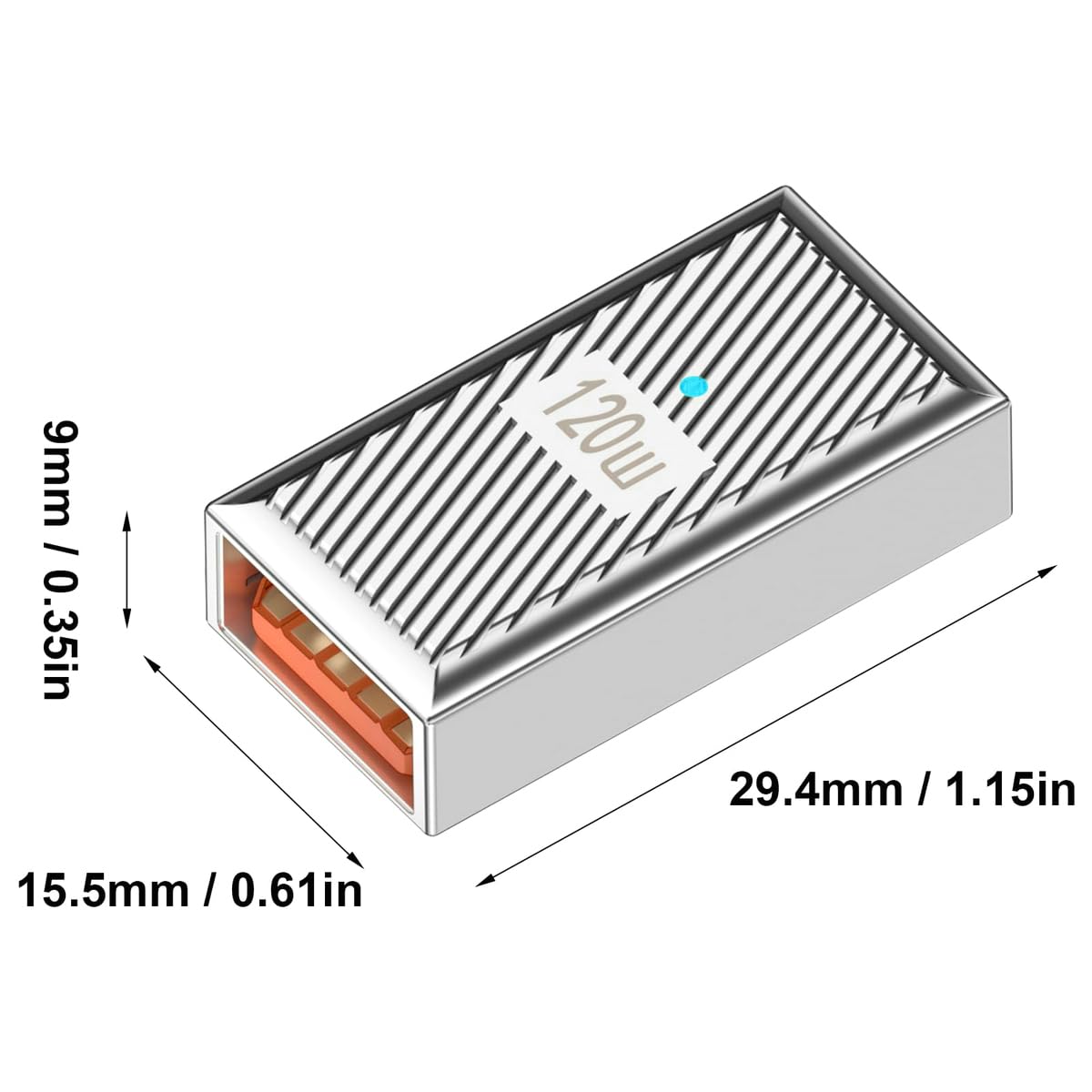 USB C to USB A Adapter 10Gbps, USB C Female to USB A Female Adapter, USB C Male to USB 3.0 Female Adapter, Support 120W Fast Charging with Zinc Alloy for Laptop, PC, Power Bank (2Pack, Silvery) image 2