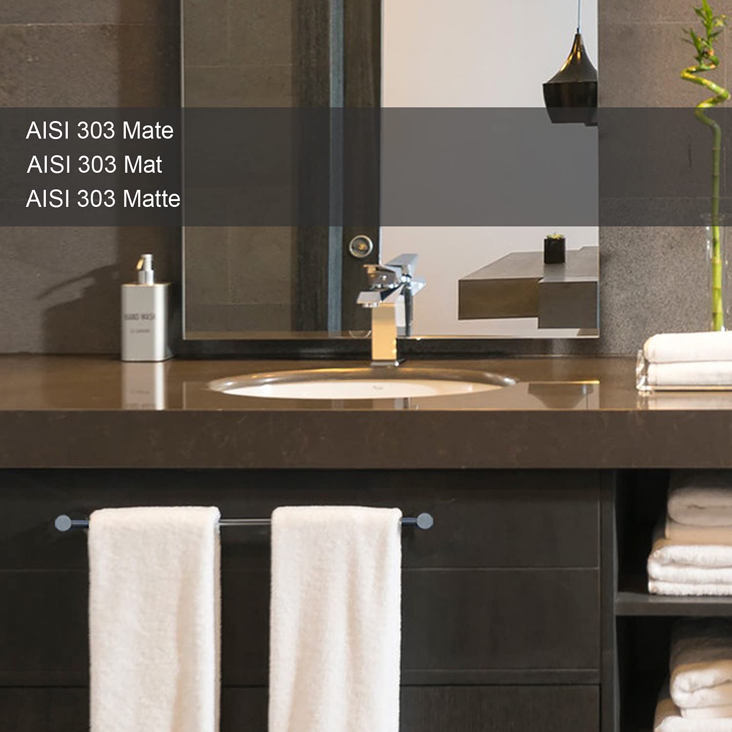 Kon-fort Home Towel Rail 30 cm Bath Kitchen, Brushed Stainless Steel Wall Mounted, Towel Rack Top Design - Image 2