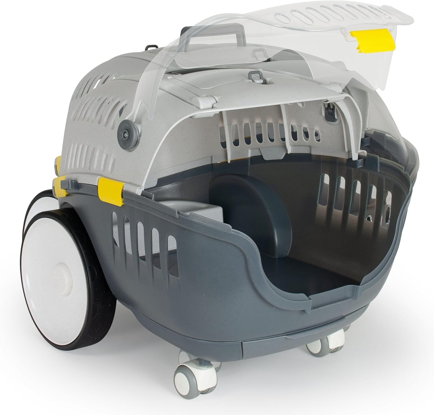 LOBOO Transportín Bubble Urban para Mascotas Tamaño Mediano o Pequeño con Base Extraíble con Ruedas Giratorias y Cajón Cúpula de Alta Visibilidad y Asa de Empuje