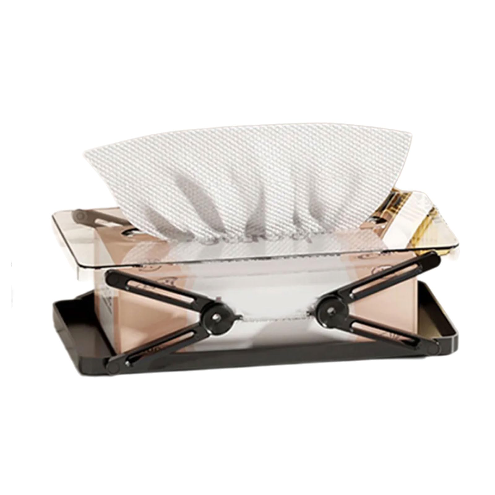 Buxuaaaa Loaded Tissue Dispenser Multipurpose Storage Container Space Saving for Countertop Cabinet Lift-up Tissue Box with Phone Remote Storage