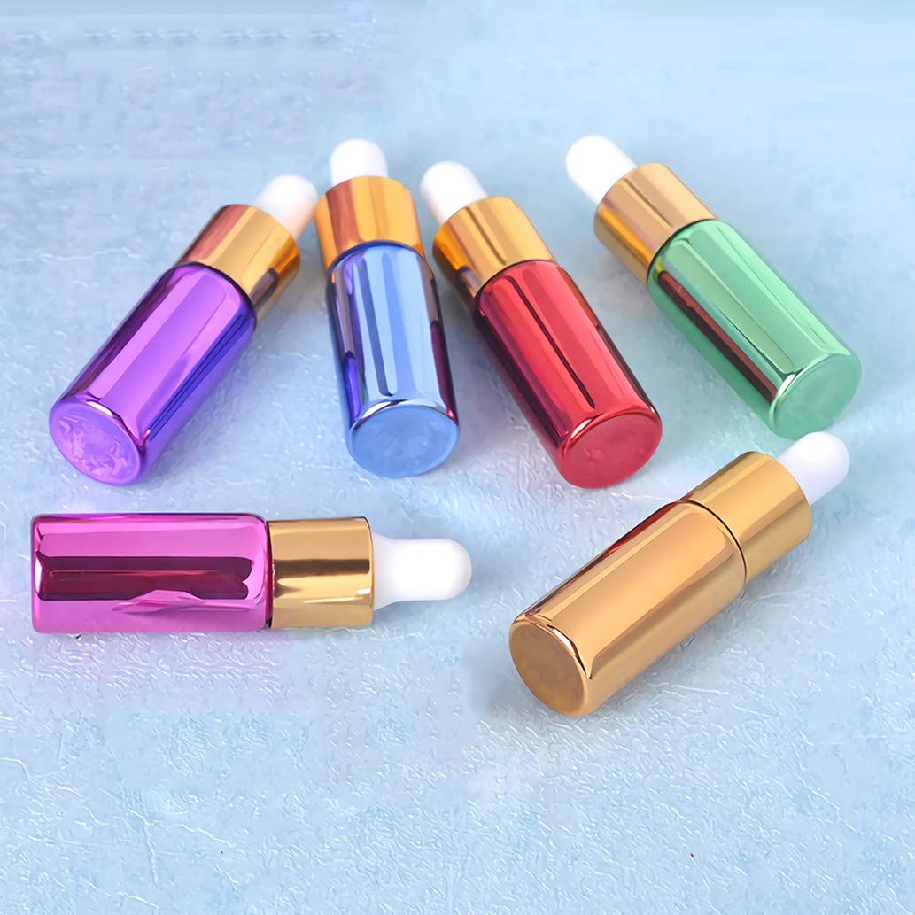100 Pieza, Vacío 5ml Rojo UV Botellas de Cuentagotas Cristal, Botellas de Vidrio con Pipeta, para Aceite Esencial, Masaje,Fragancia, Aromaterapia, Laboratorio