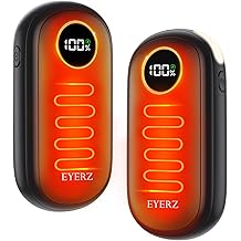 可充电暖手器、带 LED 显示屏和手电筒的双面电动暖手器、4 级快速加热、圣诞节便携式暖手器、狩猎必需品、露营、男士礼品、女士礼品