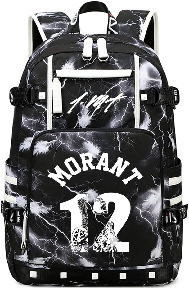 Basketball Player 12 Student Backpack Men's and Women's Laptop Backpack Ultralight Travel Bag Schoolbag (Red2)