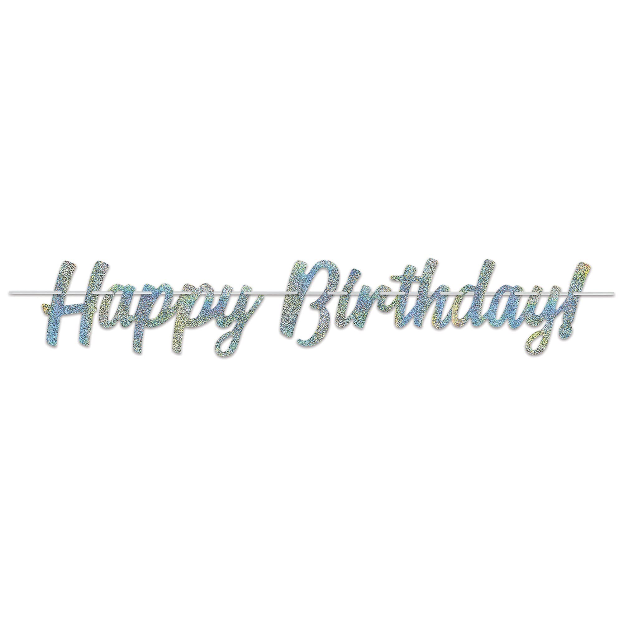 Glitter "Happy Birthday" Lettera Banner - 1 pz.
