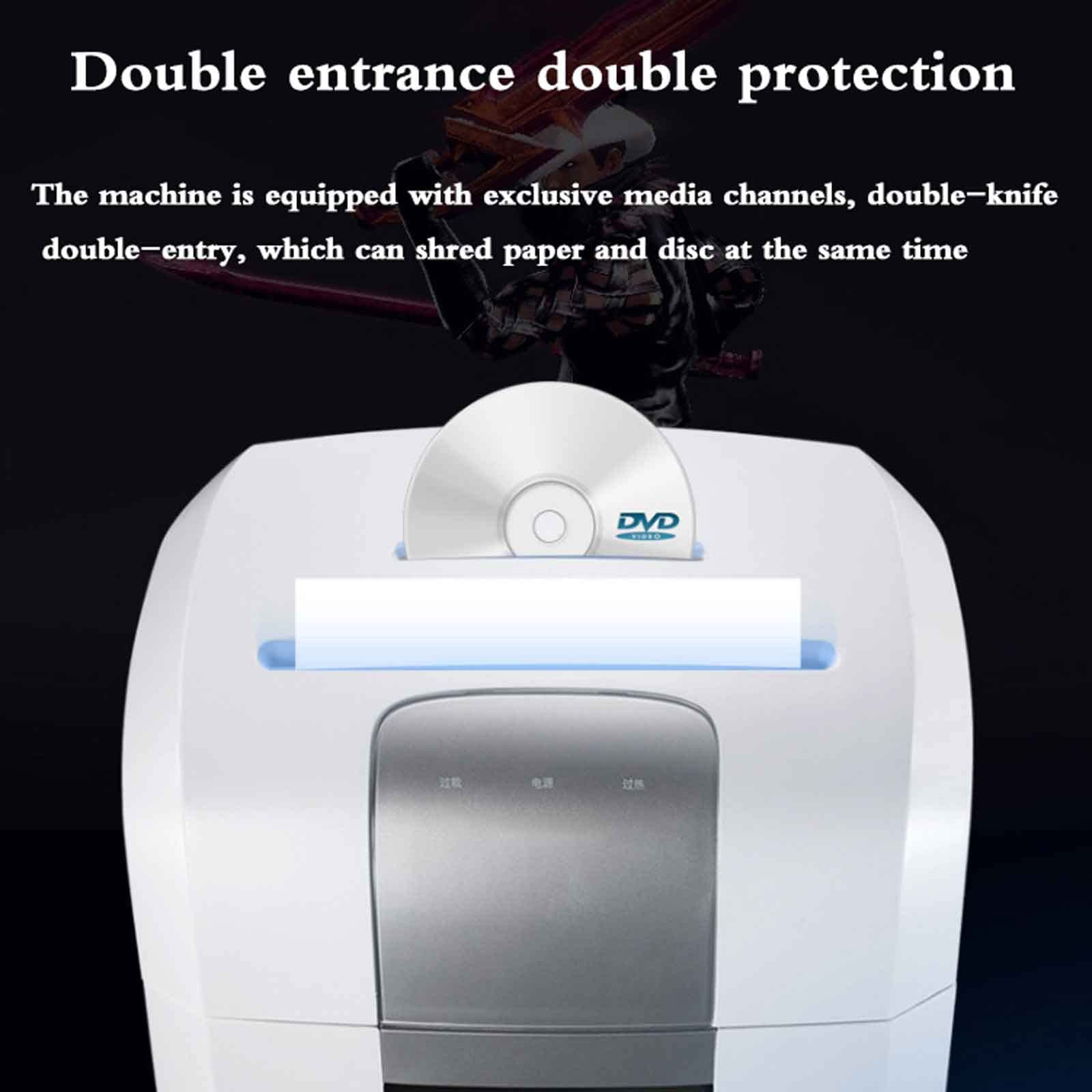 Distruggidocumenti per Ufficio Manuale da 8 Fogli, riservatezza a 4 Livelli, Grande capacità 16L, Lavoro Continuo 40 Minuti, Doppi ingressi, Ruote universali, Effetto riservatezza 4X20mm