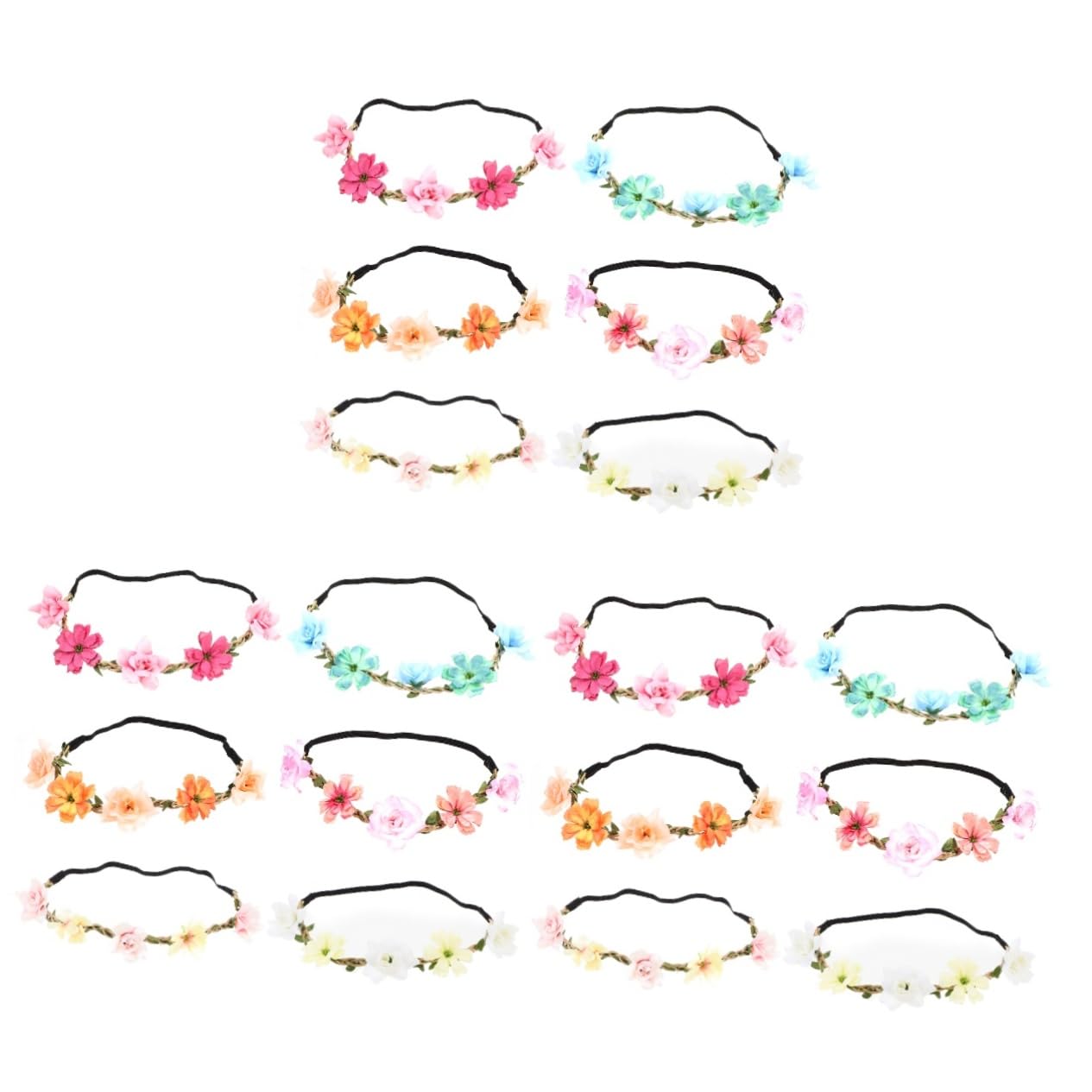 SHERCHPRY 18 Piezas de novia diadema accesorios para el cabello de novia diademas tiara de niñas diademas de flores de flores para seda