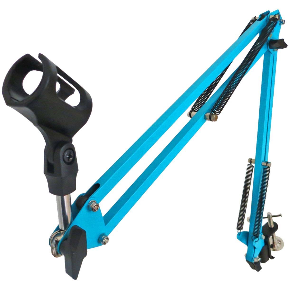 keepdrum NB35 BL Blau Gelenkarm Mikrofonstativ + MS089SV Mikrofon Spinne Silber für G-Track