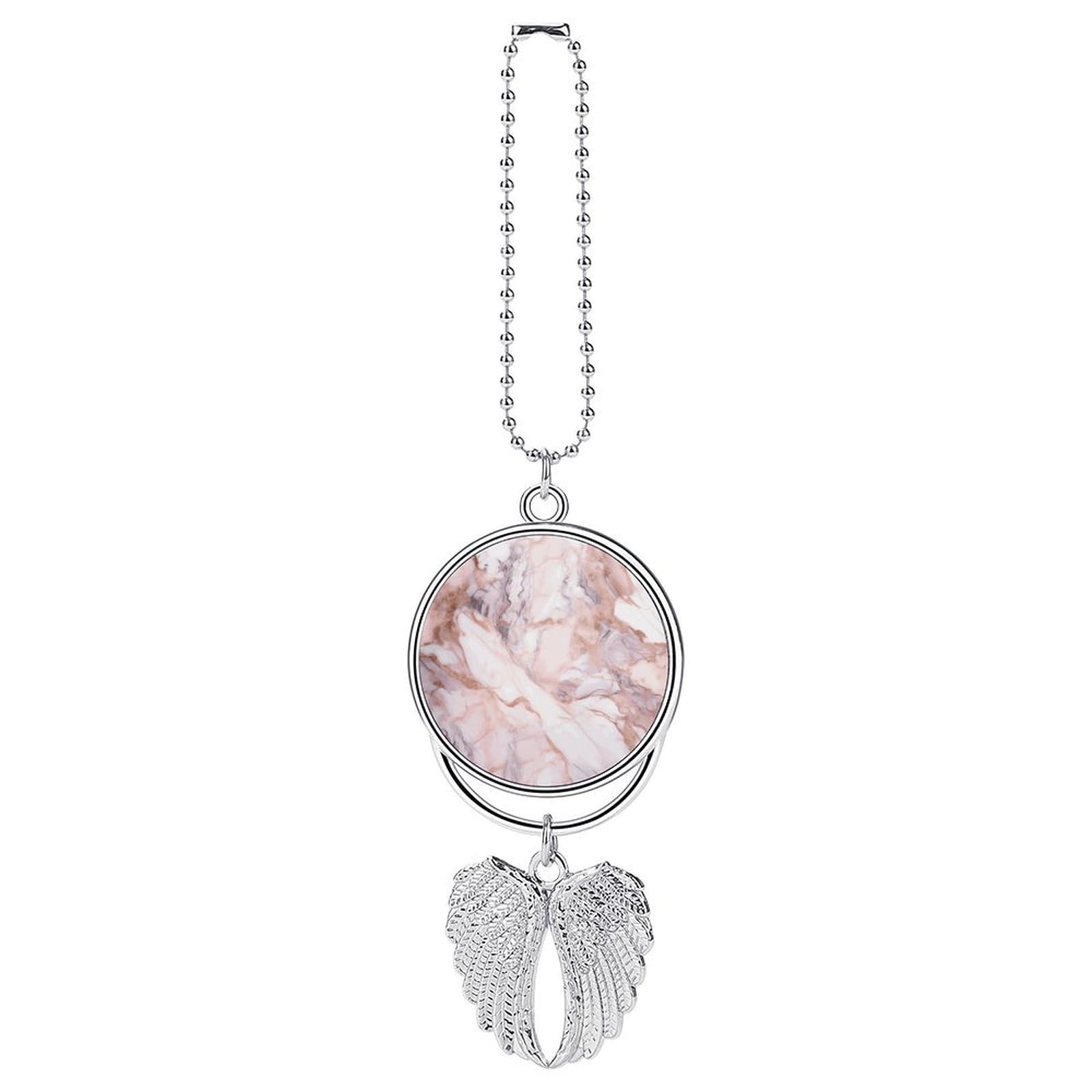 White Marble Pattern Car Charm Alloy Car Rear View Mirrors Hanging Ornaments Stylish Car Pendant Funny Auto Hanging Accessories Car Hanging Ornaments Gift for Women Men