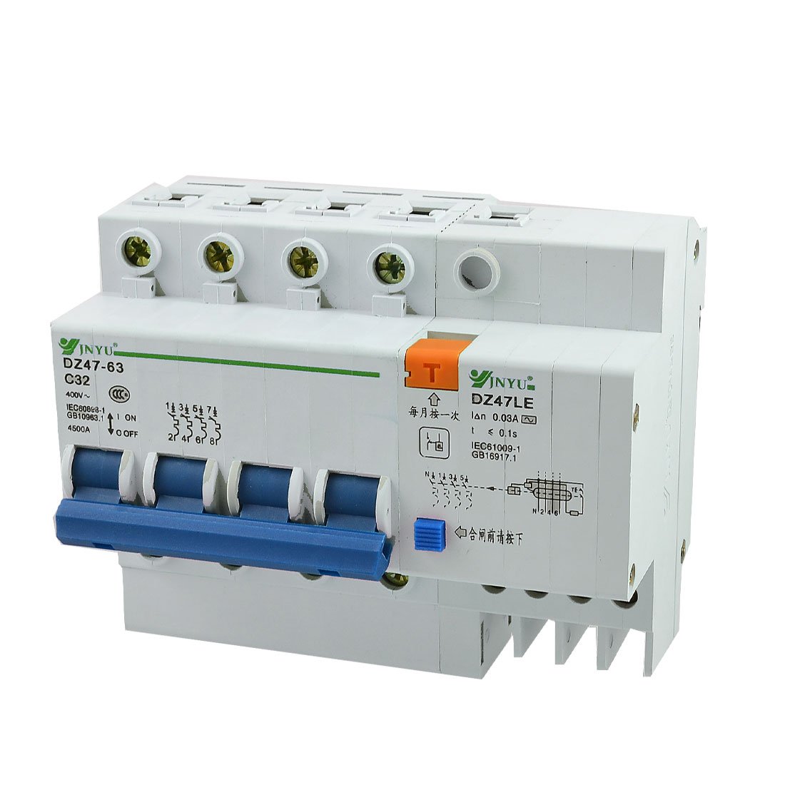 IEUMJNAT DZ47-63 C32 4P Miniature + DZ47LE -Professional - Leakage Circuit Breaker