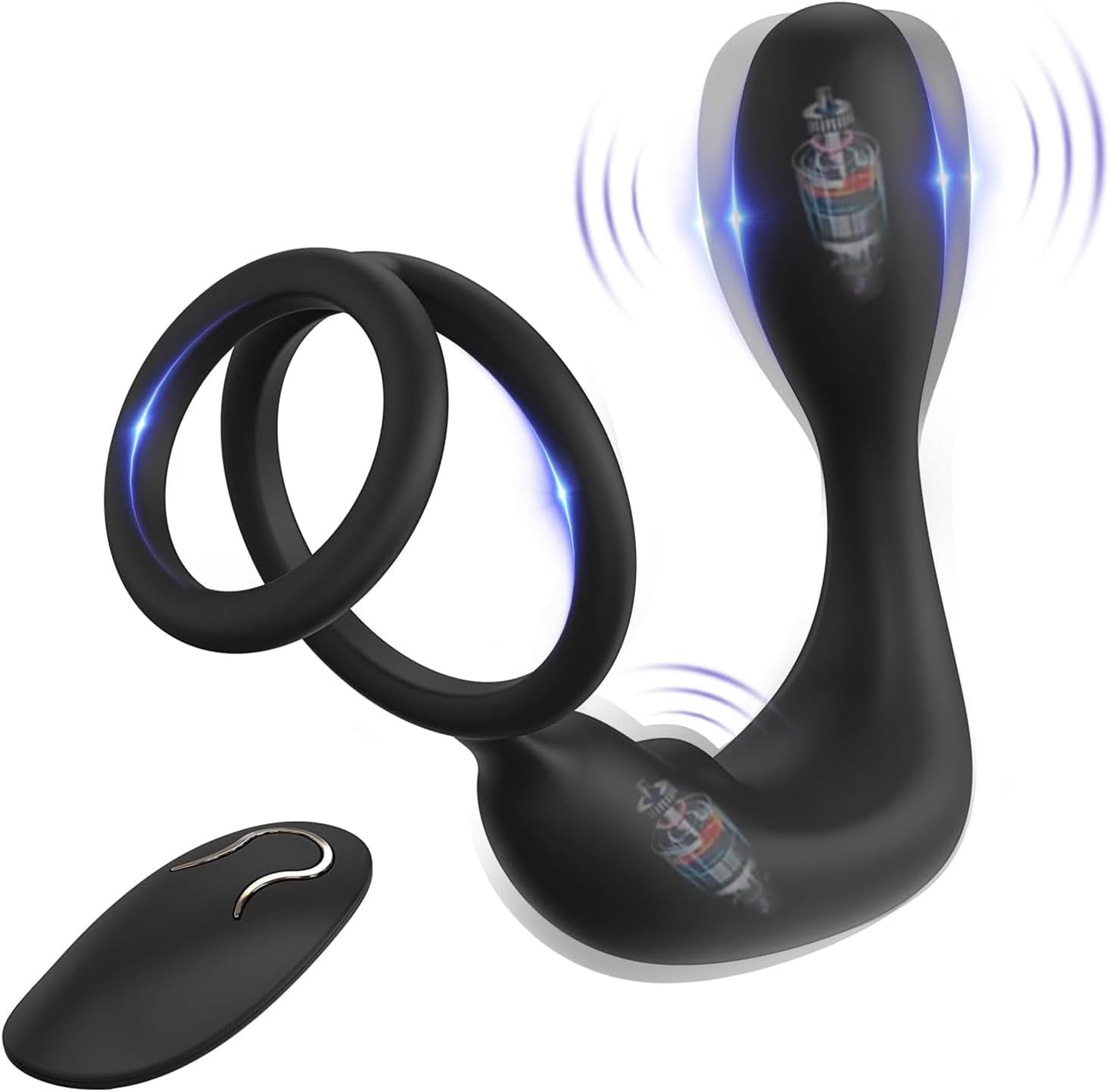 Prostate Massager Anal Vibrator,Anal Sex Toys with Cock Ring,Vibrating Anal Plugs for Men,12Vibrating Modes,Male Prostate Stimulor Toys Suitable for Men Women and Couples
