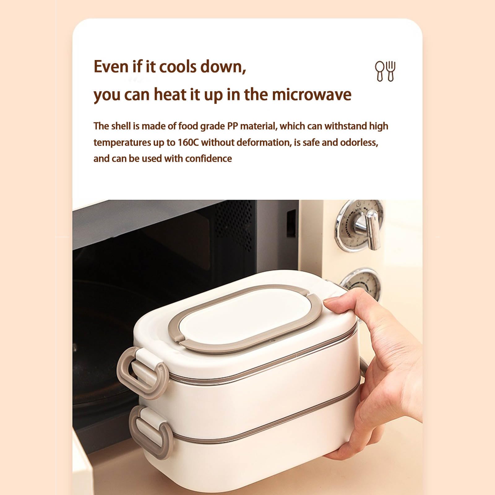 Caja de almacenamiento de alimentos inoxidable con doble gancho mango flexible y bolsa térmica para transporte de comidas frías y calientes, contenedor de almuerzo incluido