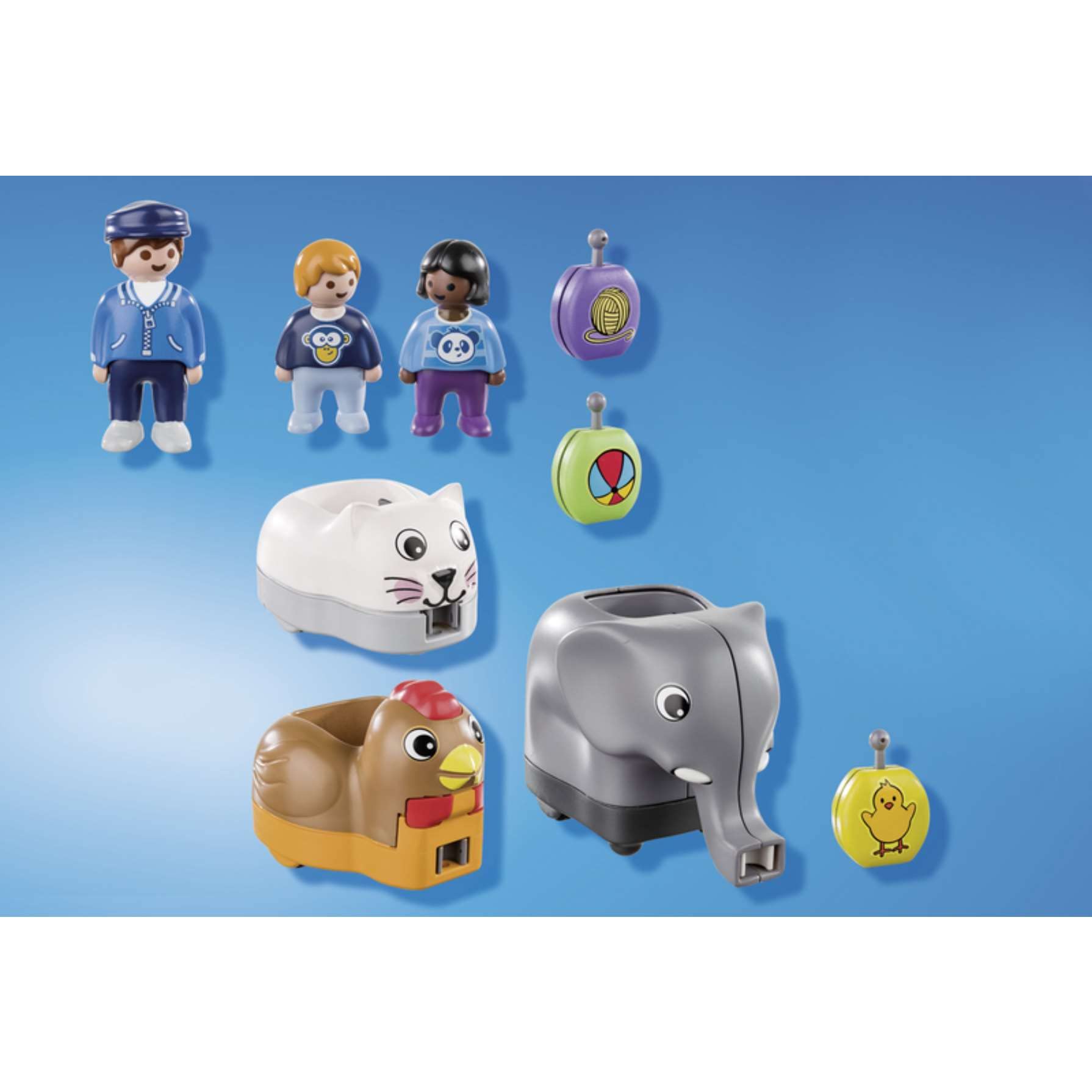 Lot De 10 Figurines Playmobil® 1.2.3 Avec Animaux, Idéal Pour Le Chemin De Fer Et Les Jeux Mixtes - Occasion