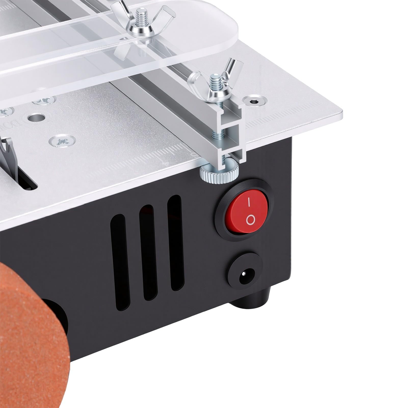 Fafeicy Mini Sierra de Mesa, Ajustable con Motor Dual