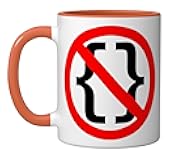 No Braces - Funny Python Programmer Design - Red/Black Ceramic Mug, Orange/White