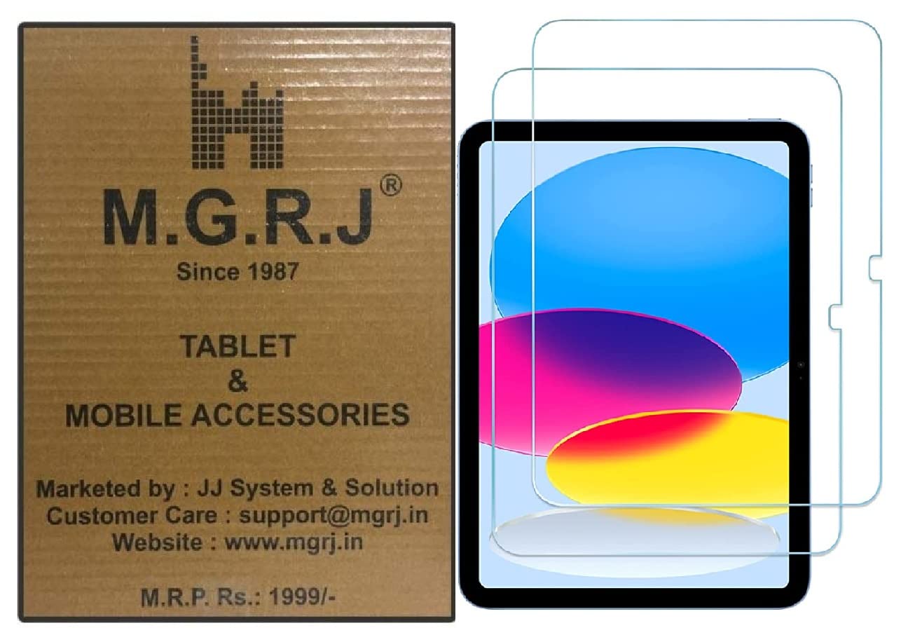 M.G.R.J® Tempered Glass Screen Protector Compatible for Apple iPad 10th Gen 10.9 inch 2022 (A2757 / A2777) (Pack of 2) (B0BP2DQYTW) Amazon Price History, Amazon Price Tracker