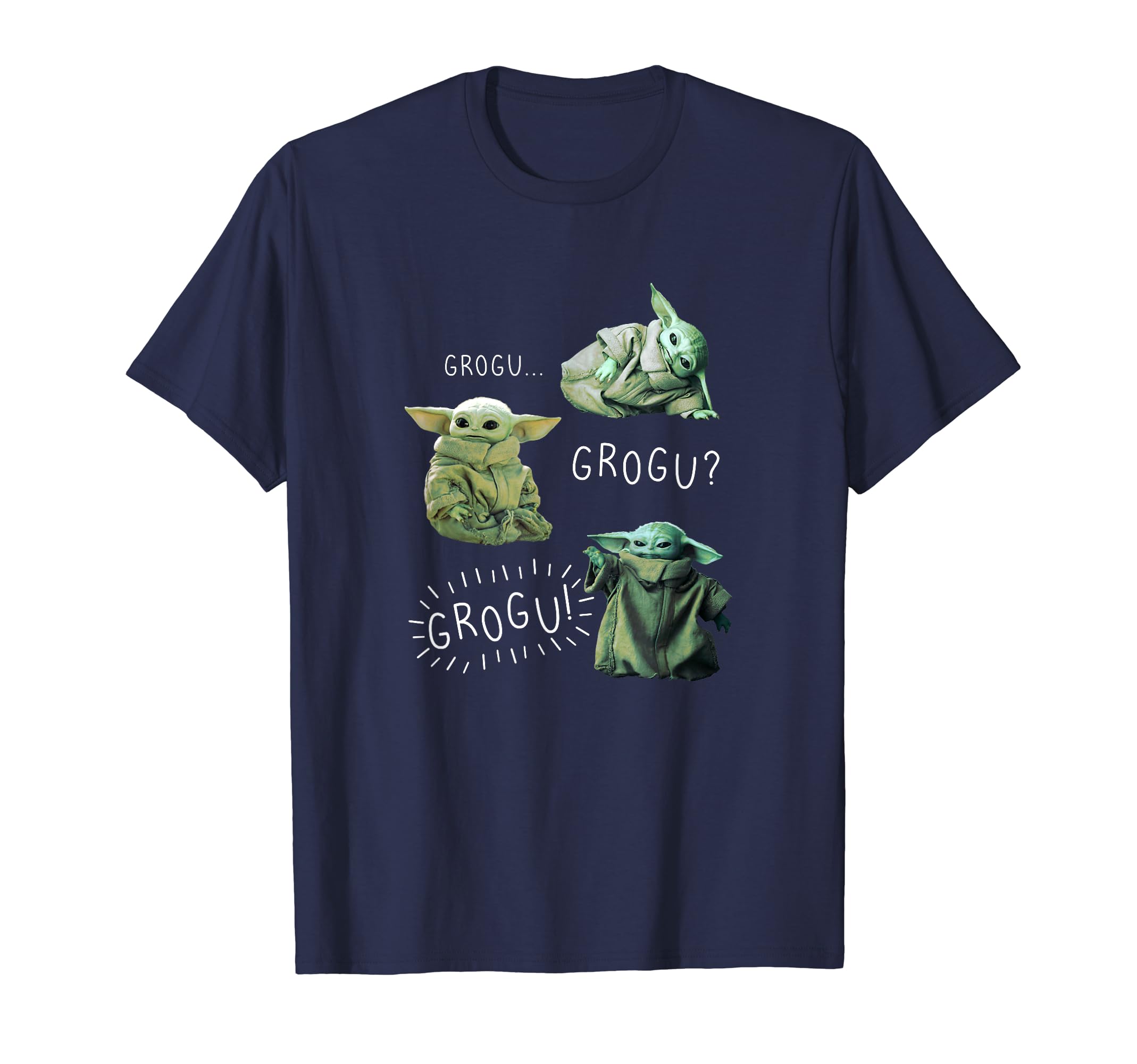 Star Wars: The Mandalorian Grogu Grogu Grogu R14 T-Shirt, Black