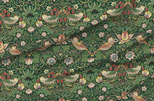 Spoonflower Fabric - William Morris Victorian Antique Green Forest Garden