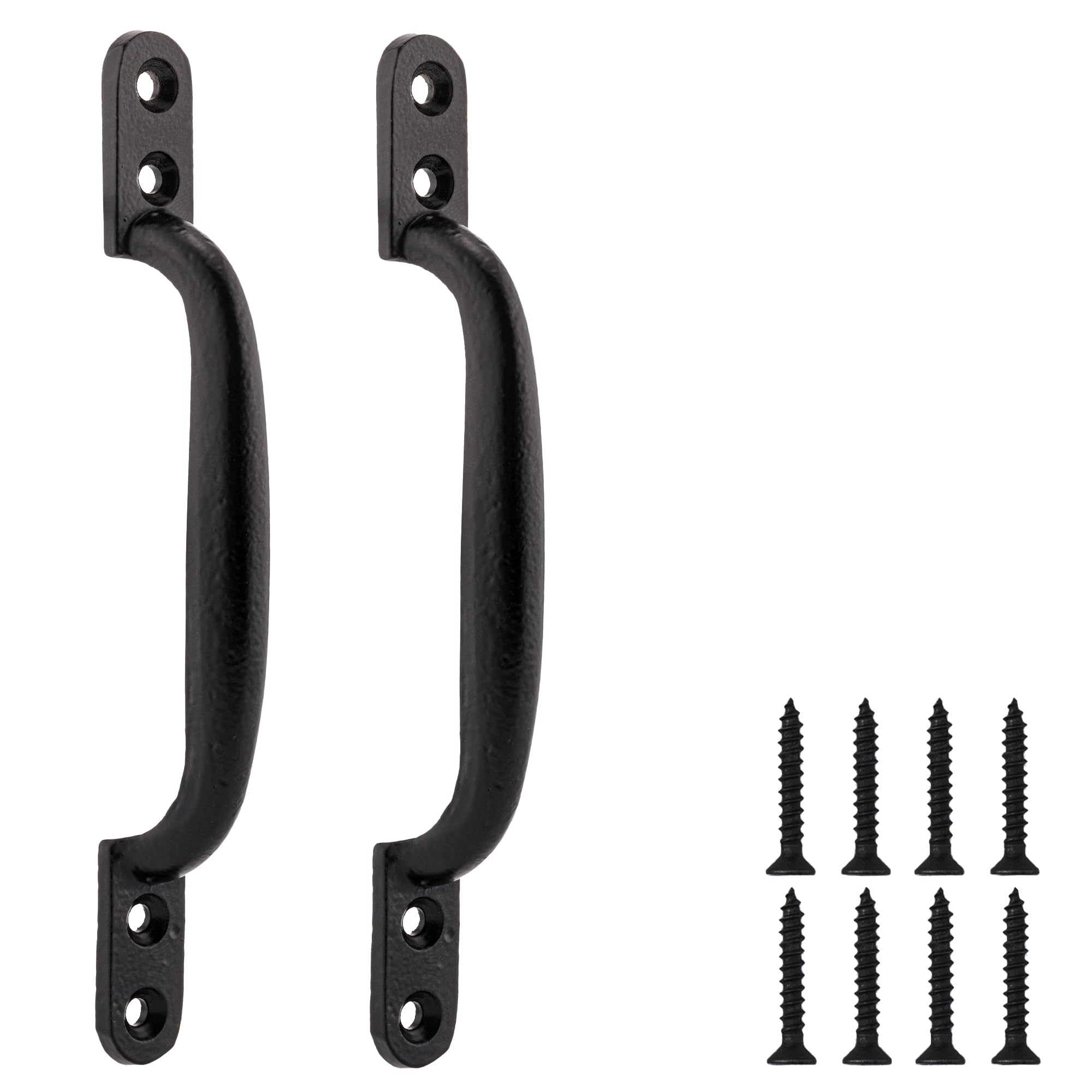Xfort Black 2 Pack Hotbed Handle, Traditional Cast Iron Pull Handle For Gates, Barns And Shed Doors