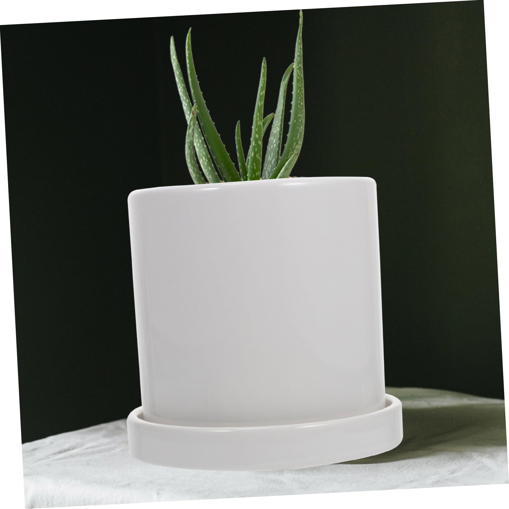 POPETPOP 15 Cm Biała Ceramiczna Doniczka Na Kwiaty Uchwyt Na Sukulenty Bonsai Stylowa Dekoracja Domowego Biura Praktyczna