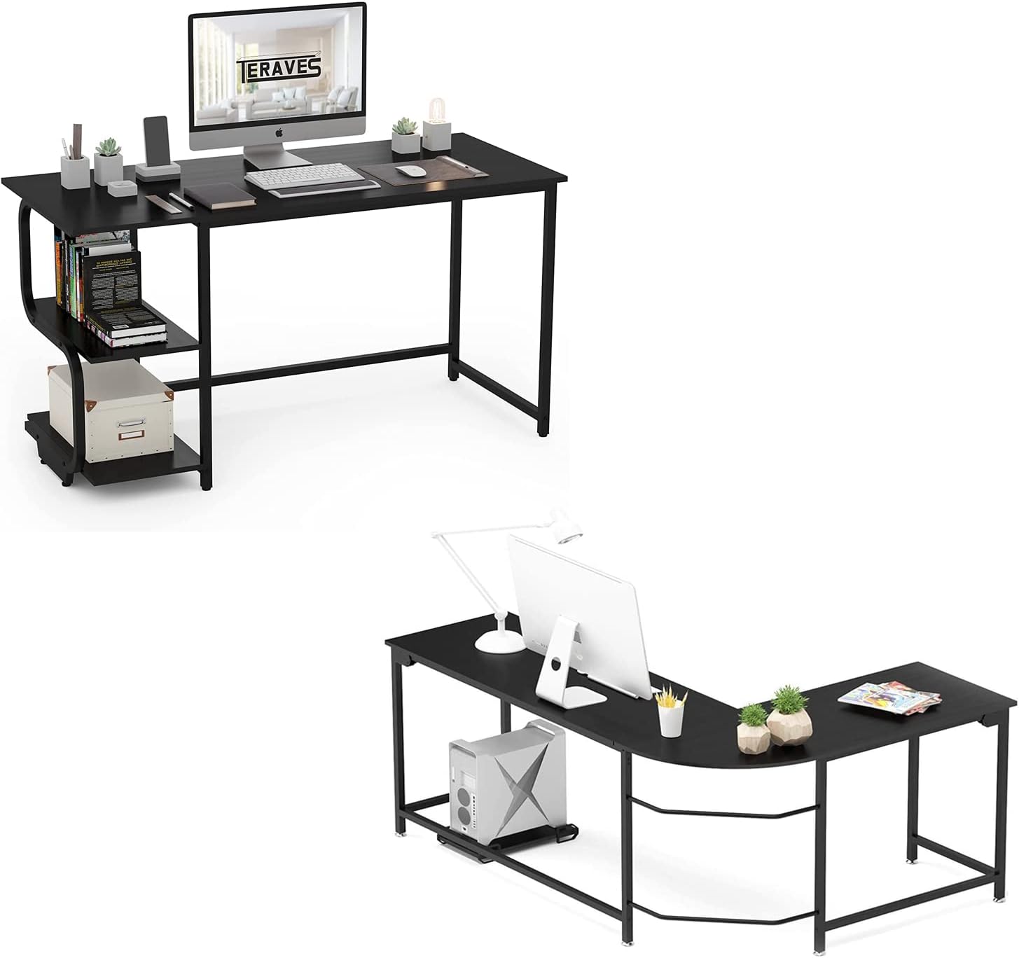 Teraves Reversible Computer Desk for Small Spaces with
