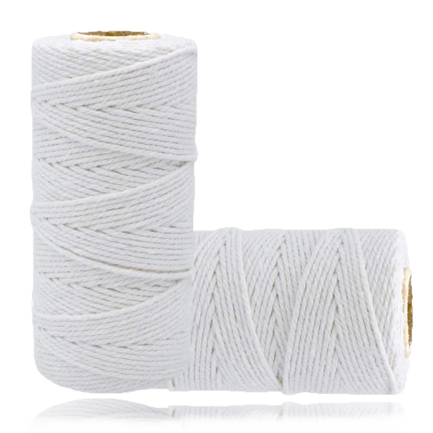White Baker Twine for Crafts, 200M/656 Feet Cotton String for Gift Wrapping, Butcher, Gardening, DIY Artworks and Projects, Home Decor, Bottle Decor and Tying Meats, 2MM Cotton Packing Cords