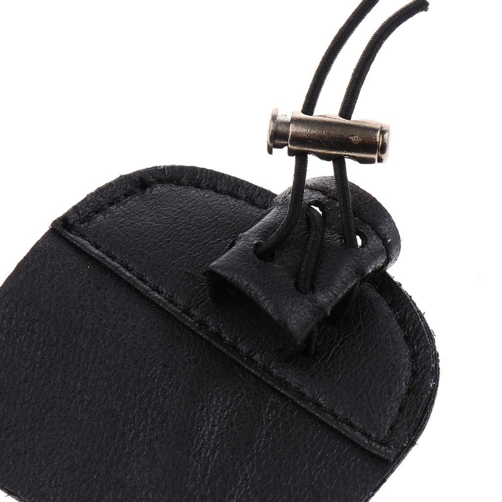 2Pcs Tiro Con L'arco Finger 3 Protector sotto Tabs Finger Saver Proteggere Guardia per Mano Sinistra Destra - Nero